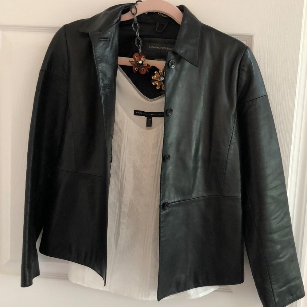 Black leather jacket